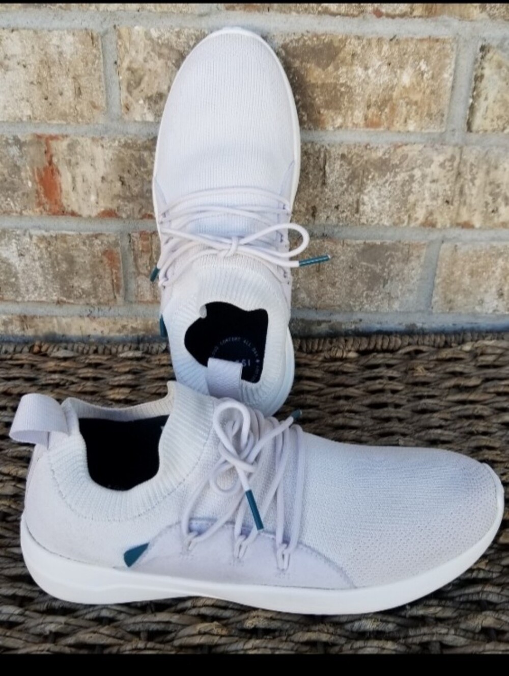 Women's Vessi Cityscape Classic WHITE Knit Lace Up Waterproof Sneakers Sz 8